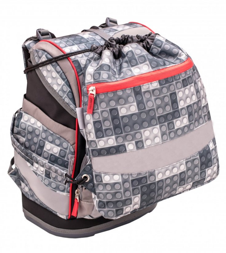 Školský batoh Belmil 405-51 Smarty Bricks Grey 2 (set s peračníkom a vreckom)