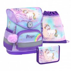 School bag Belmil 405-41 Compact Rainbow Unicorn Magic (set with pencil case and gym bag)
