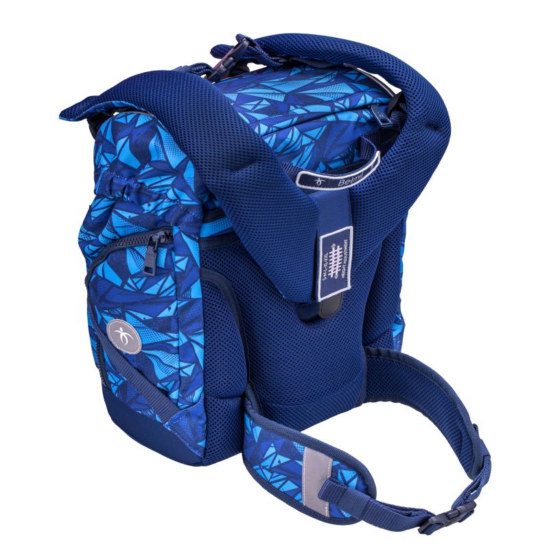 School backpack Belmil Premium 405-73/P Comfy Plus Glacier Blue (set with 2 pencil cases, gym bag and 4 patches)