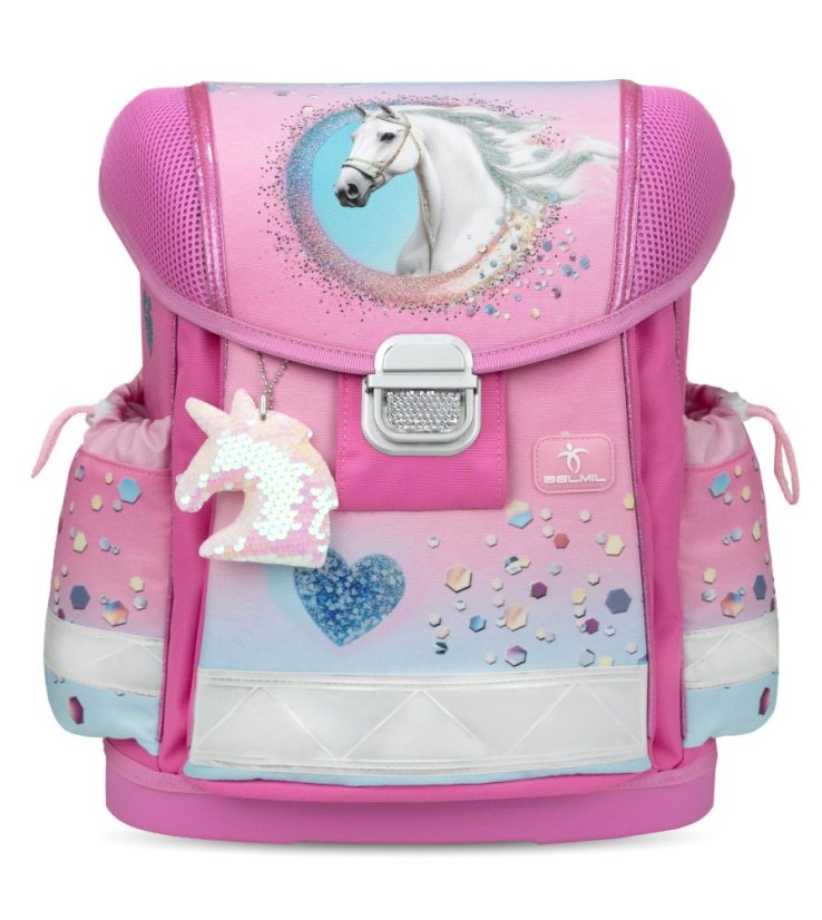 Školní aktovka Belmil 403-13 Classy Dream Hooves Pinky (set s penálem a sáčkem) + DÁREK