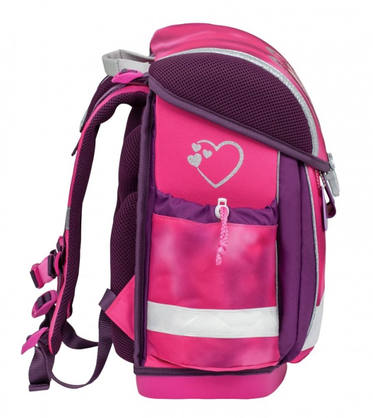 Tornister szkolny Belmil 403-13 Classy Shiny Pink (zestaw z piórnikiem i workiem) + PREZENT
