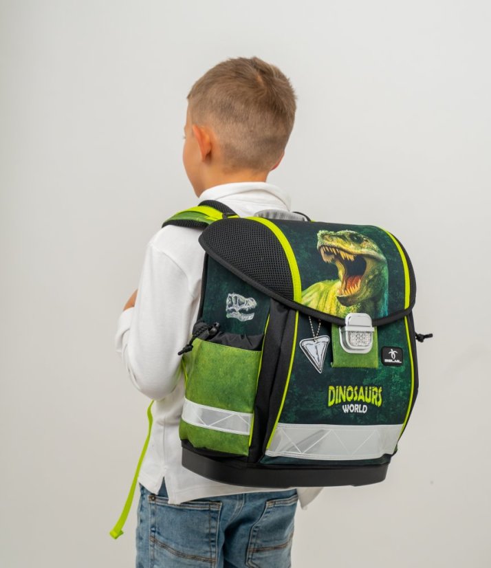 Školní aktovka Belmil 403-13 Classy Dinosaur World 2 (set s penálem a sáčkem) + DÁREK