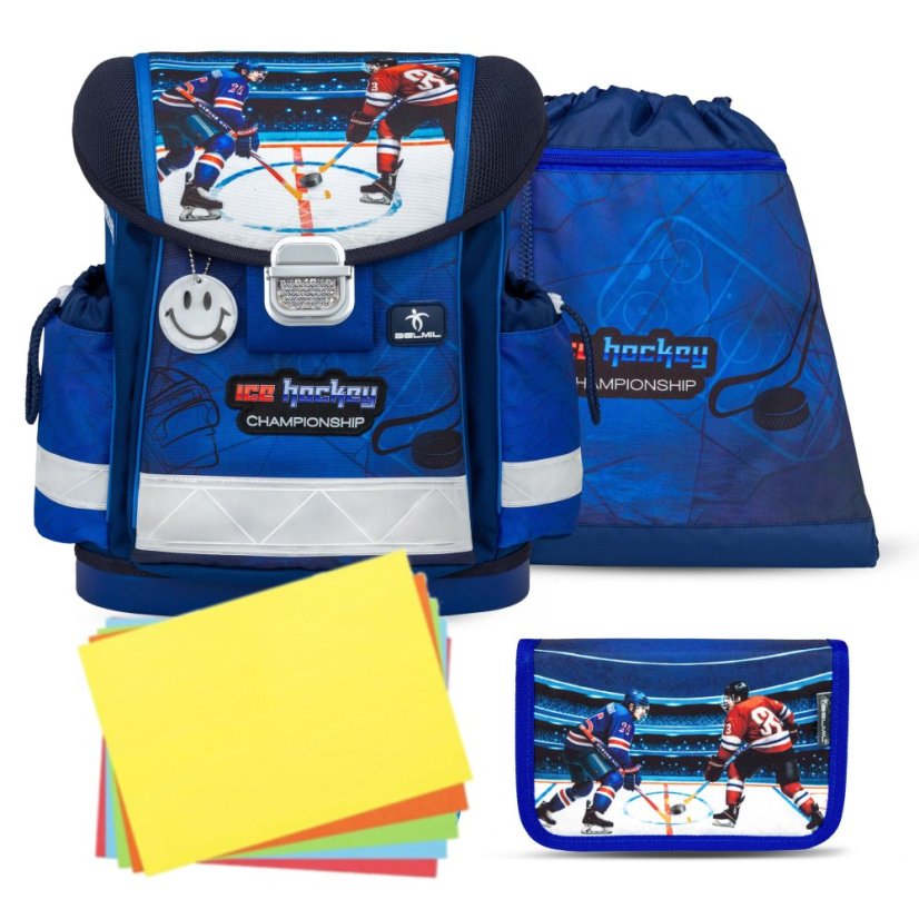Školní aktovka Belmil 403-13 Classy Hockey (set s penálem a sáčkem) + DÁREK