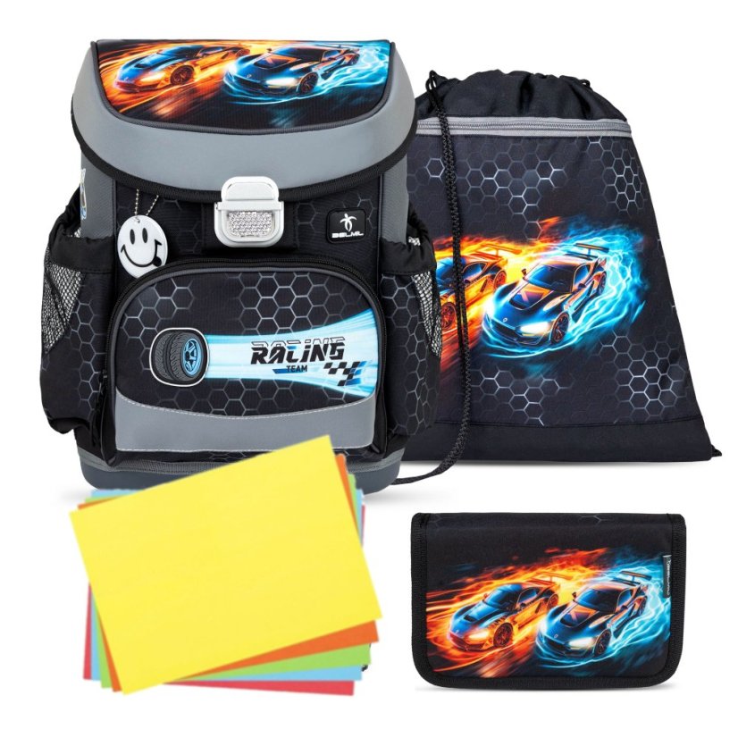Školská taška Belmil 405-33 Mini-Fit Race It (set s peračníkom a vreckom) + DARČEK