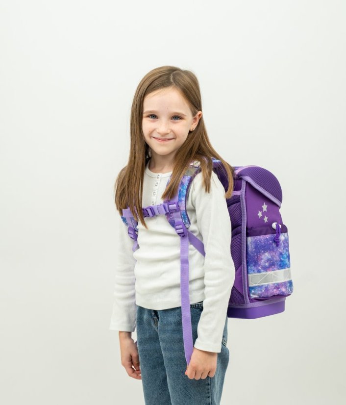 School bag Belmil 403-13 Classy Violet Universe (set with pencil case and gym bag) + GIFT