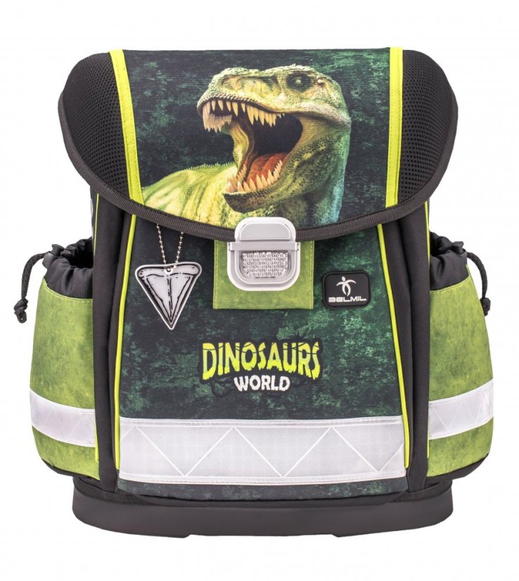 Školní aktovka Belmil 403-13 Classy Dinosaur World 2 (set s penálem a sáčkem) + DÁREK