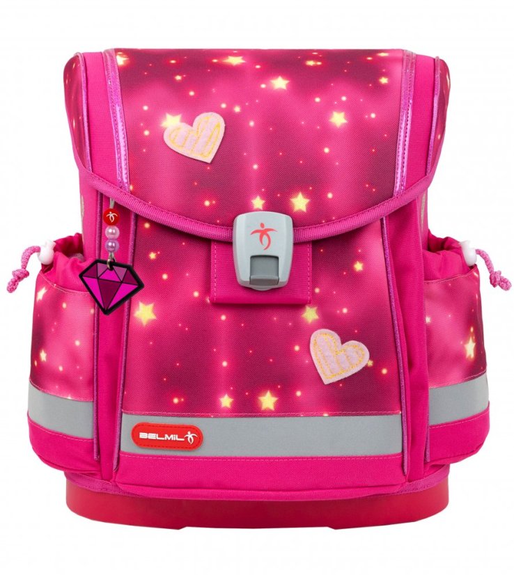 School bag Belmil 405-78 Classy Plus Pink Star (set with pencil case and gym bag) + GIFT