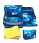 Školní aktovka Belmil 405-41 Compact Racing Blue Neon (set s penálem a sáčkem) + DÁREK