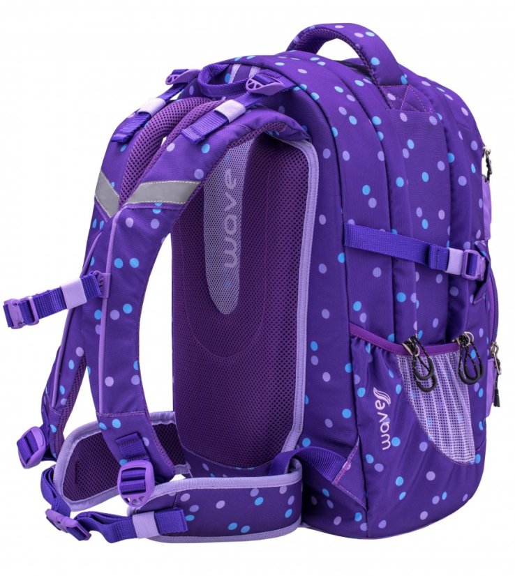 Školní batoh Belmil Wave 338-72 Infinity Purple Dots
