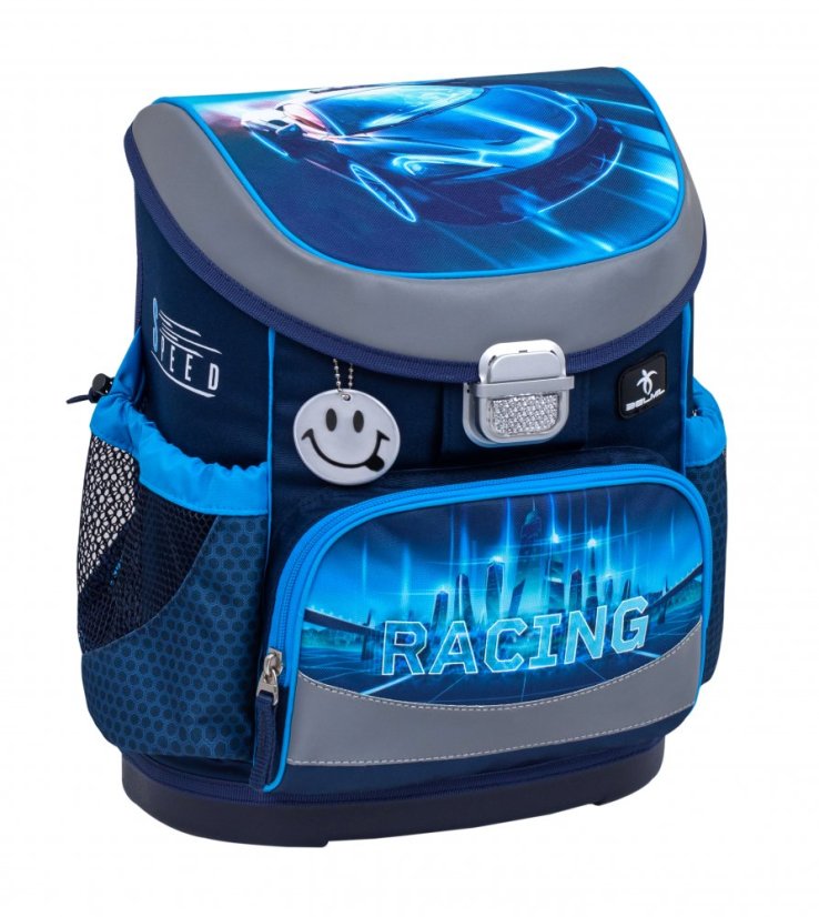 Školská taška Belmil 405-33 Mini-Fit Racing Blue Neon (set s peračníkom a vreckom) + DARČEK