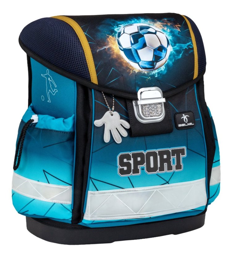 Školní aktovka Belmil 403-13 Classy Fire Football (set s penálem a sáčkem) + DÁREK