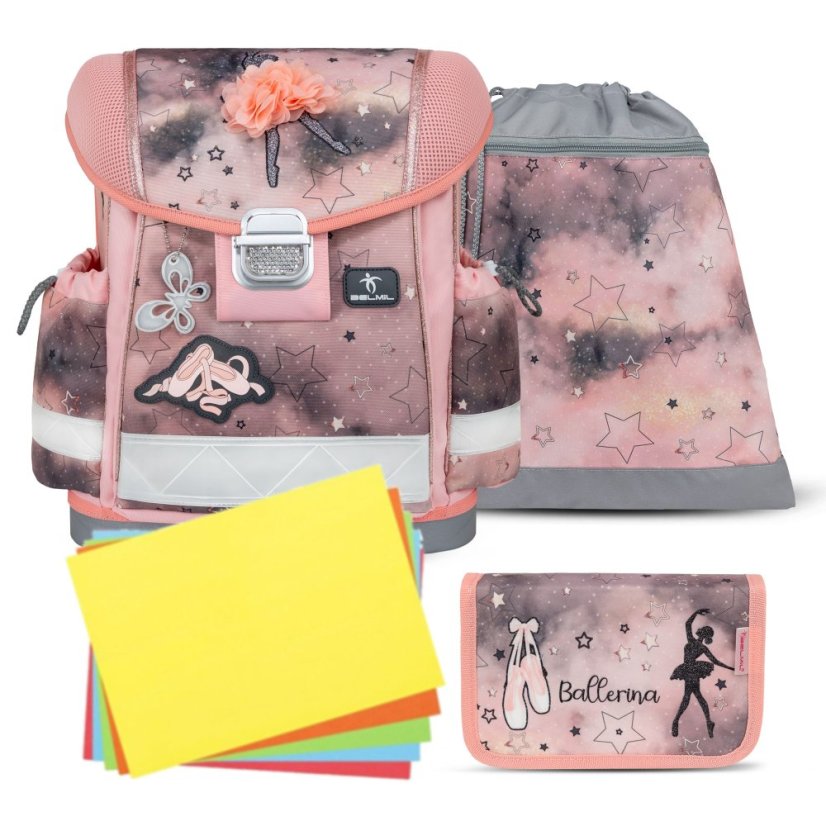 Školní aktovka Belmil 403-13 Classy Rose Ballet (set s penálem a sáčkem) + DÁREK