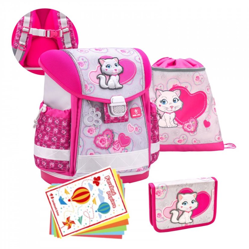 Školní aktovka Belmil 403-13 Classy Cat (set s penálem a sáčkem) + DÁREK