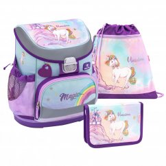 Iskolatáska Belmil 405-33 Mini-Fit Rainbow Unicorn Magic (szett táska, tolltartó, tornazsák)