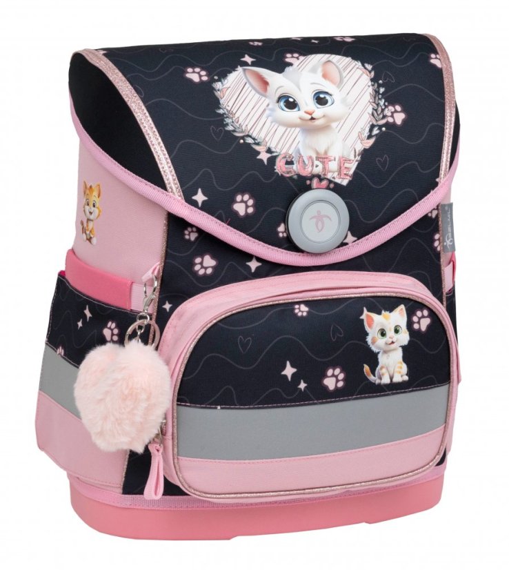 Školní aktovka Belmil 405-41 Compact Cute Kitten (set s penálem a sáčkem) + DÁREK