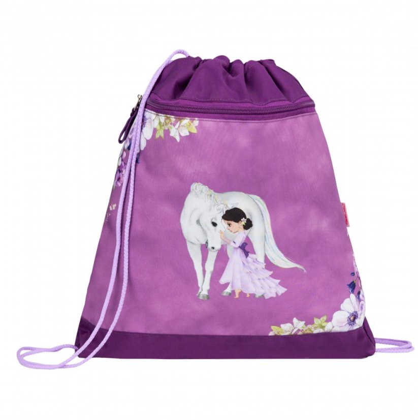 Tornister szkolny Belmil 403-13 Classy Little Princess Purple (zestaw z piórnikiem i workiem) + PREZENT