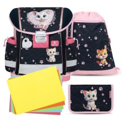 Iskolatáska Belmil 403-13 Classy Cute Kitten (szett táska, tolltartó, tornazsák) + AJÁNDÉK