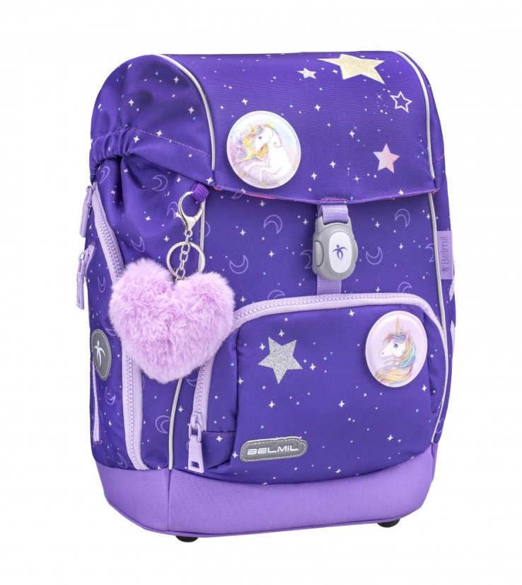 Školní batoh Belmil Premium 405-73/P Comfy Plus Dahlia (set s penálem, pouzdrem, sáčkem a 6 nálepek)