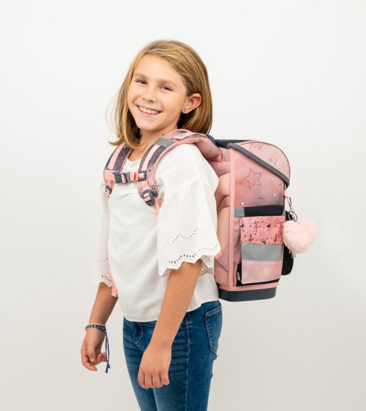 School bag Belmil 405-41 Compact Ballerina Black Pink (set with pencil case and gym bag)