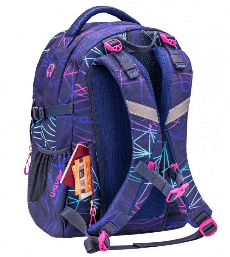 Školský batoh Belmil Wave 338-72 Infinity Stripes Purple