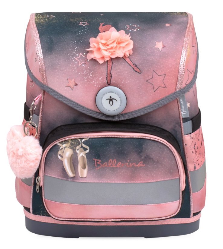 School bag Belmil 405-41 Compact Ballerina Black Pink (set with pencil case and gym bag) + GIFT