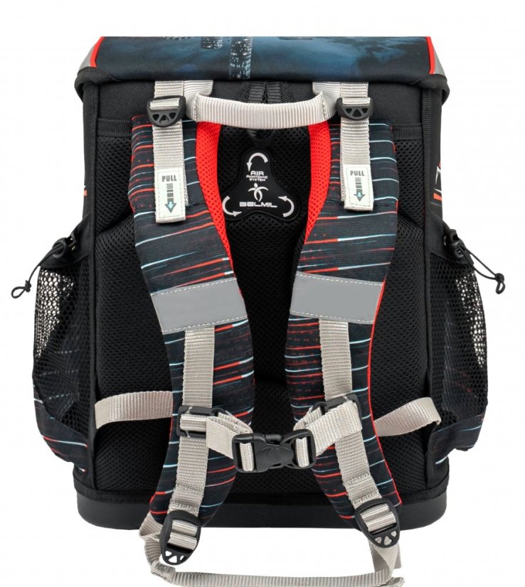 Školská taška Belmil 405-33 Mini-Fit Crazy Race (set s peračníkom a vreckom) + DARČEK