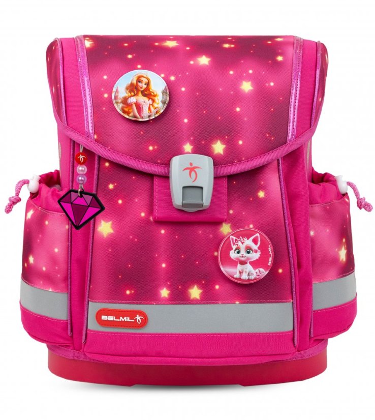 School bag Belmil 405-78 Classy Plus Pink Star (set with pencil case and gym bag) + GIFT