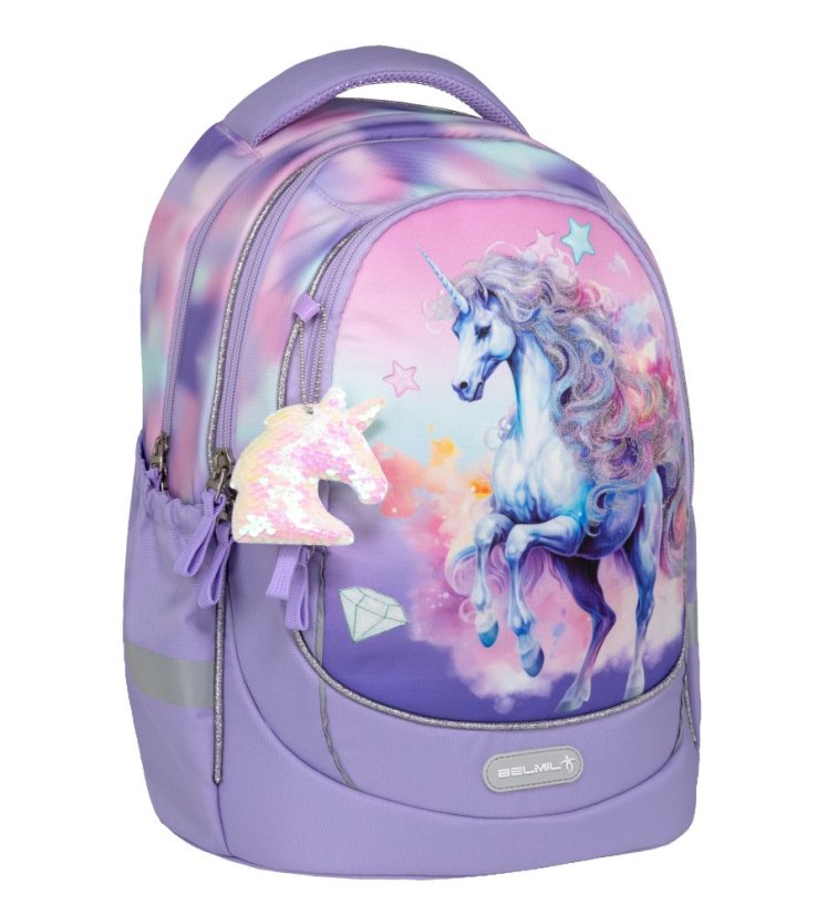 School backpack Belmil 338-87 Leisure Plus Bright Rainbow Unicorn