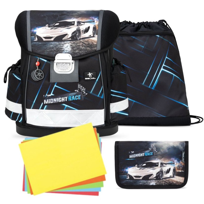 Školní aktovka Belmil 403-13 Classy Midnight Turbo (set s penálem a sáčkem) + DÁREK