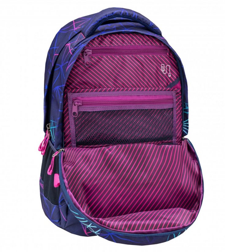 Plecak szkolny Belmil Wave 338-72 Infinity Stripes Purple