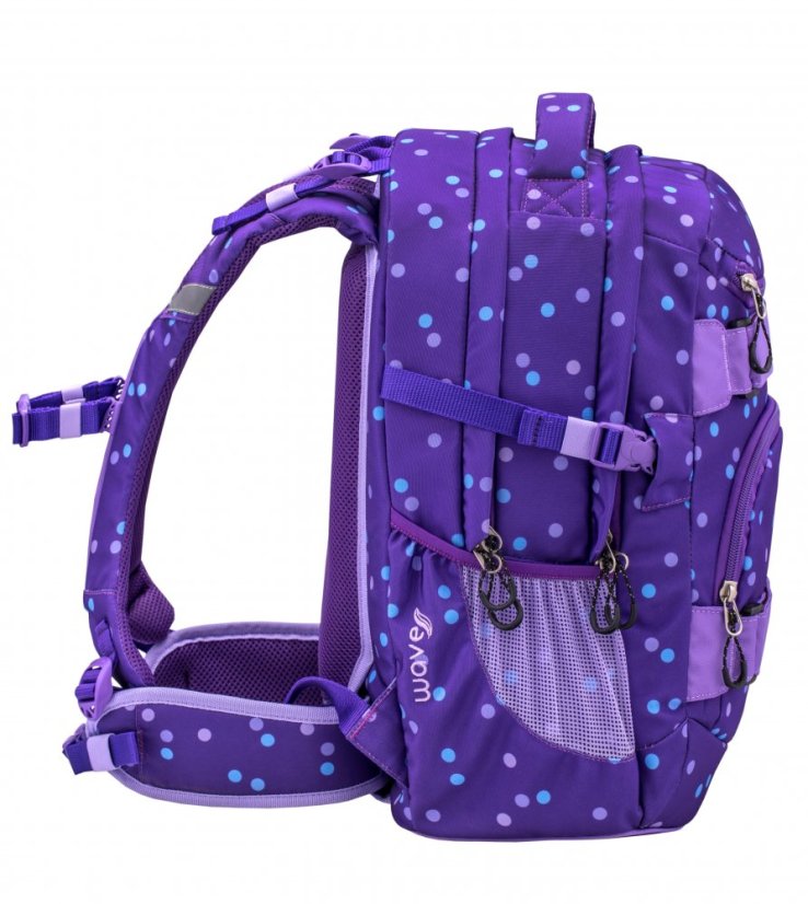 Školní batoh Belmil Wave 338-72 Infinity Purple Dots