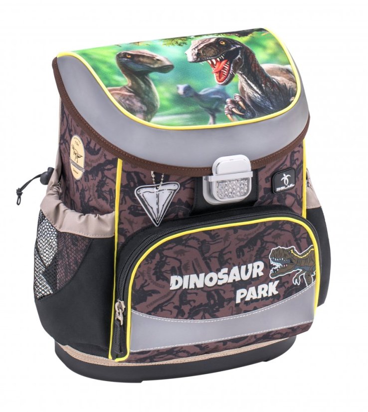 Tornister szkolny Belmil 405-33 Mini-Fit Dinosaur Park (zestaw z piórnikiem i workiem) + PREZENT