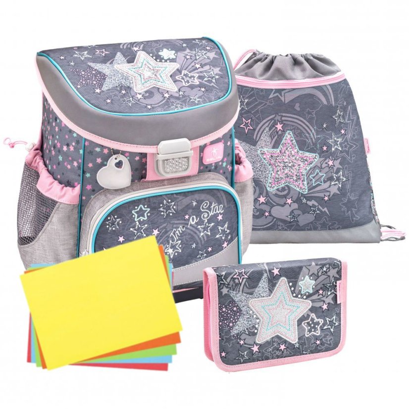 Školní aktovka Belmil 405-33 Mini-Fit Shine Like A Star (set s penálem a sáčkem) + DÁREK