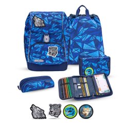 School backpack Belmil Premium 405-73/P Comfy Plus Glacier Blue (set with 2 pencil cases, gym bag and 4 patches)