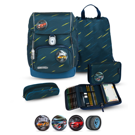 Školní batoh Belmil Premium 405-73/P Comfy Plus Orion blue (set s penálem, pouzdrem, sáčkem a 4 nálepky)