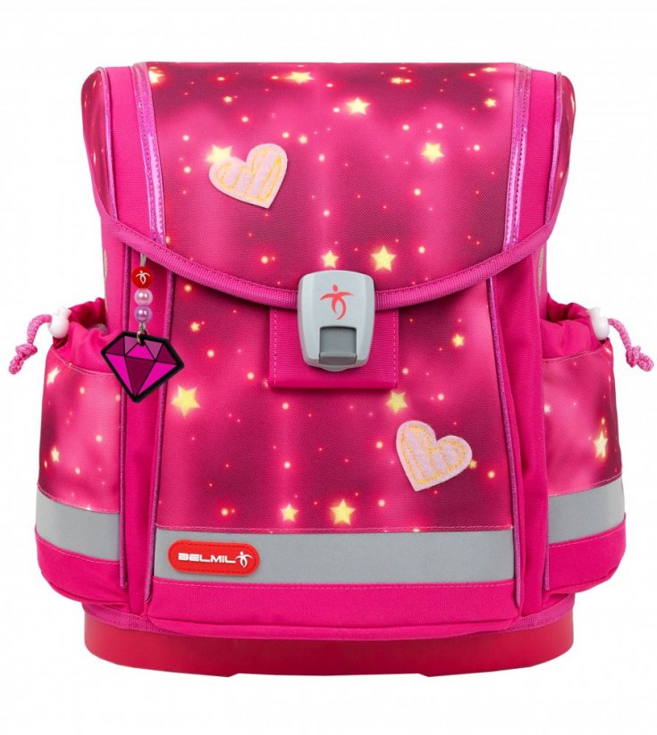 Iskolatáska Belmil 405-78 Classy Plus Pink Star (szett táska, tolltartó, tornazsák)