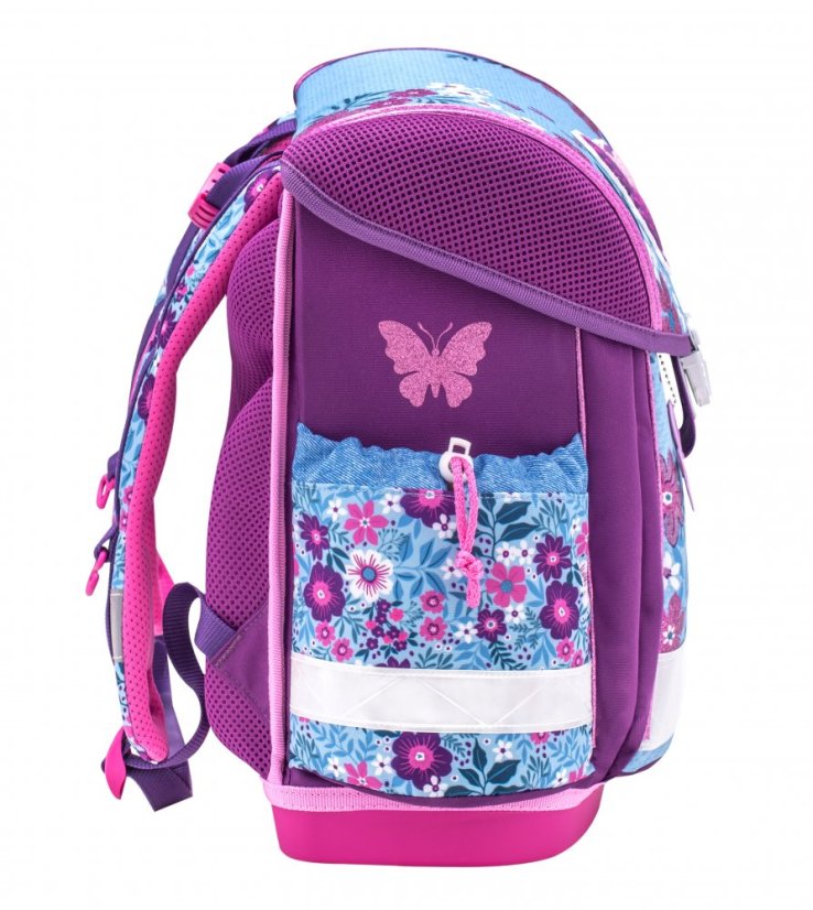 Školní aktovka Belmil 403-13 Classy Jeans Butterfly (set s penálem a sáčkem)
