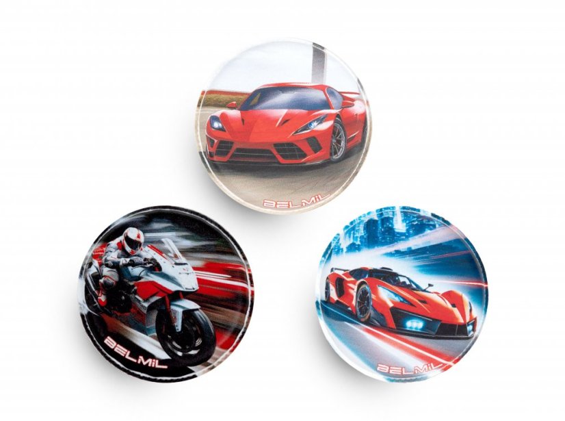 Školská taška Belmil 405-78 Classy Plus Cars Blue (set s peračníkom a vreckom) + DARČEK
