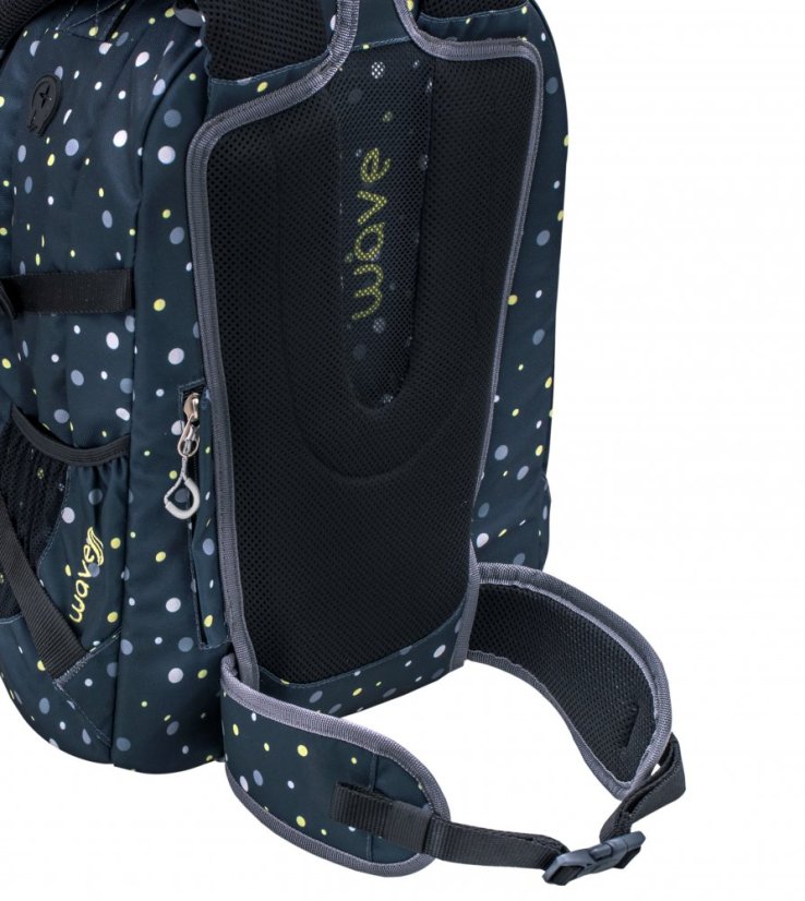 Školský batoh Belmil Wave 338-72 Infinity Black and Yellow Dots