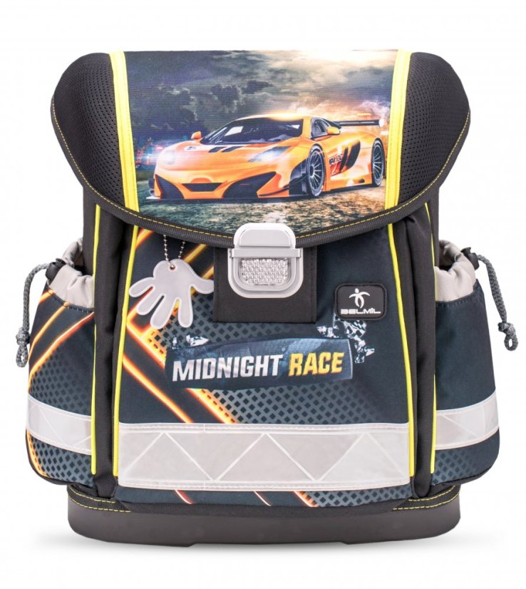 Školní aktovka Belmil 403-13 Classy Midnight Race (set s penálem a sáčkem) + DÁREK