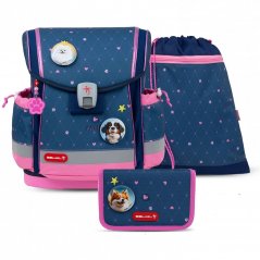 Školská taška Belmil 405-78 Classy Plus Hearts (set s peračníkom a vreckom)