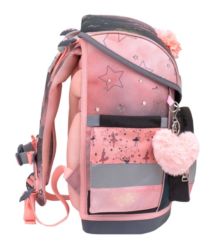 School bag Belmil 405-41 Compact Ballerina Black Pink (set with pencil case and gym bag) + GIFT