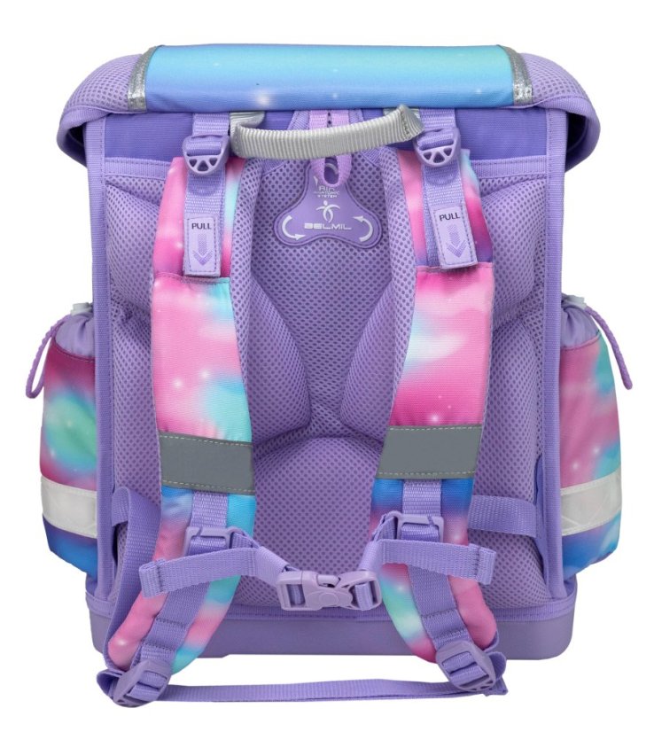 Školní aktovka Belmil 403-13 Classy Heart of the Rainbow (set s penálem a sáčkem) + DÁREK