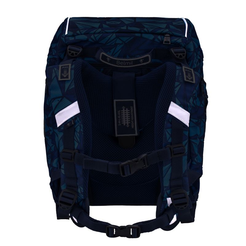 School backpack Belmil Premium 405-73/P Comfy Plus Glacier Blue (set with 2 pencil cases, gym bag and 4 patches)