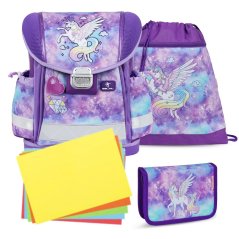 Školská taška Belmil 403-13 Classy Diamond Unicorn (set s peračníkom a vreckom) + DARČEK