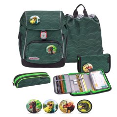 School backpack Belmil Premium 405-73/P Comfy Plus Twist of Lime (set with 2 pencil cases, gym bag and 4 patches)
