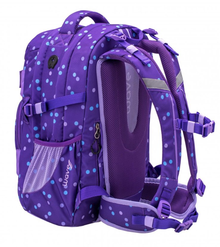 Školní batoh Belmil Wave 338-72 Infinity Purple Dots