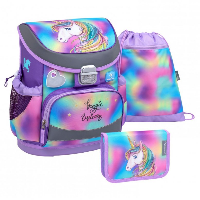 Školská taška Belmil 405-33 Mini-Fit Rainbow Color (set s peračníkom a vreckom)