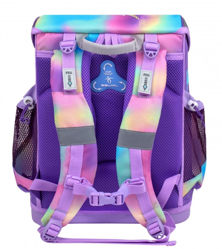 Školská taška Belmil 405-33 Mini-Fit Rainbow Color (set s peračníkom a vreckom) + DARČEK