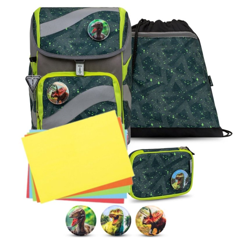 School backpack Belmil 405-51 Smarty Green Splash (set with pencil case and gym bag) + GIFT